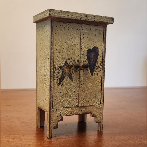 Miniature Toy Armoire by Audrey's Handpainted American Primitive - Picture 2 of 12